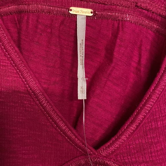 Free people sleeves crop top, size XL color pink - Picture 2 of 6